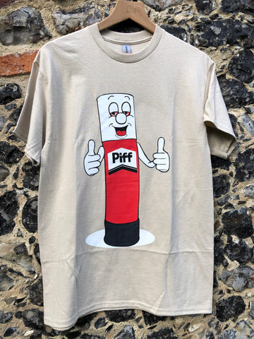 Piff Sticks Glue Logo T-shirt Beige