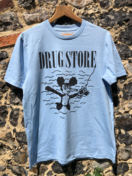 DRUG STORE Nevermouse tee Blue